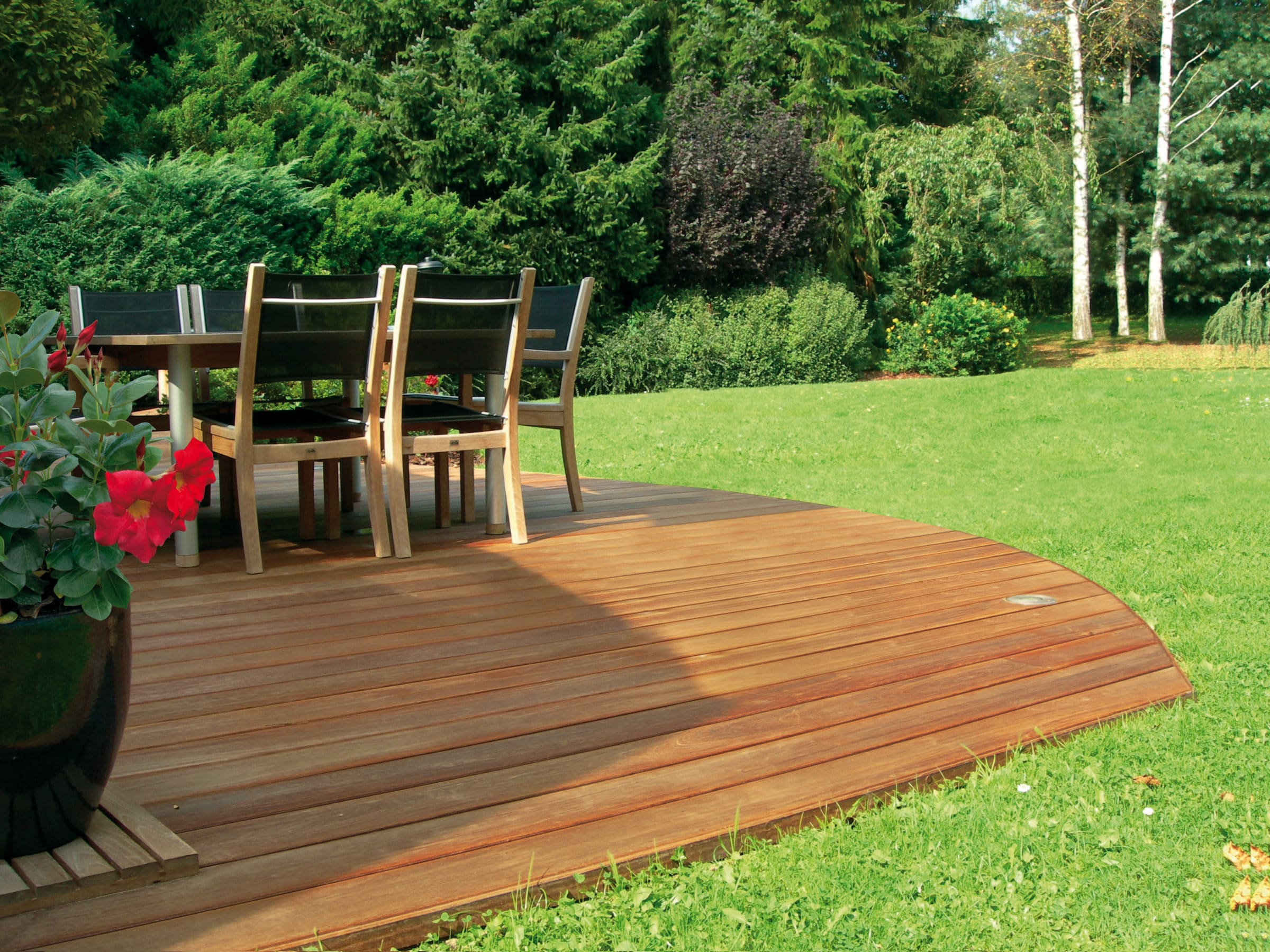 Aquadecks used on a decking terrace