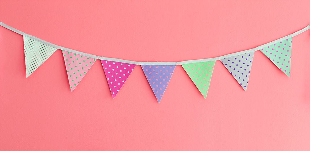 Bunting with pink background