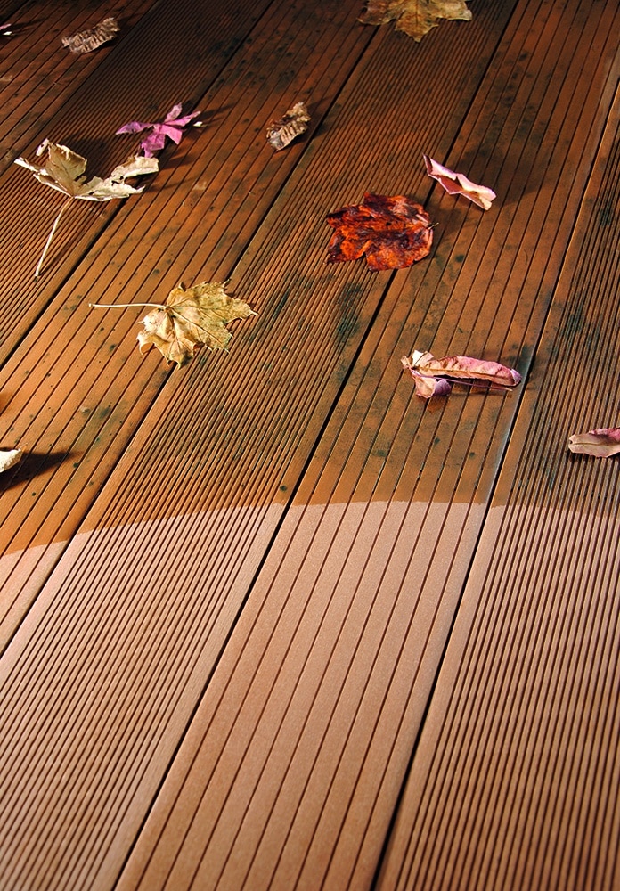 Before and after using Compo-Clean