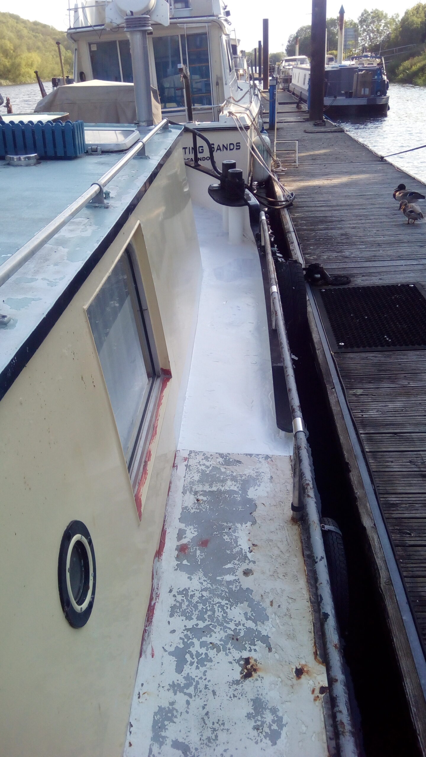 Sarah J Petchell barge with CIP and Owatrol Oil