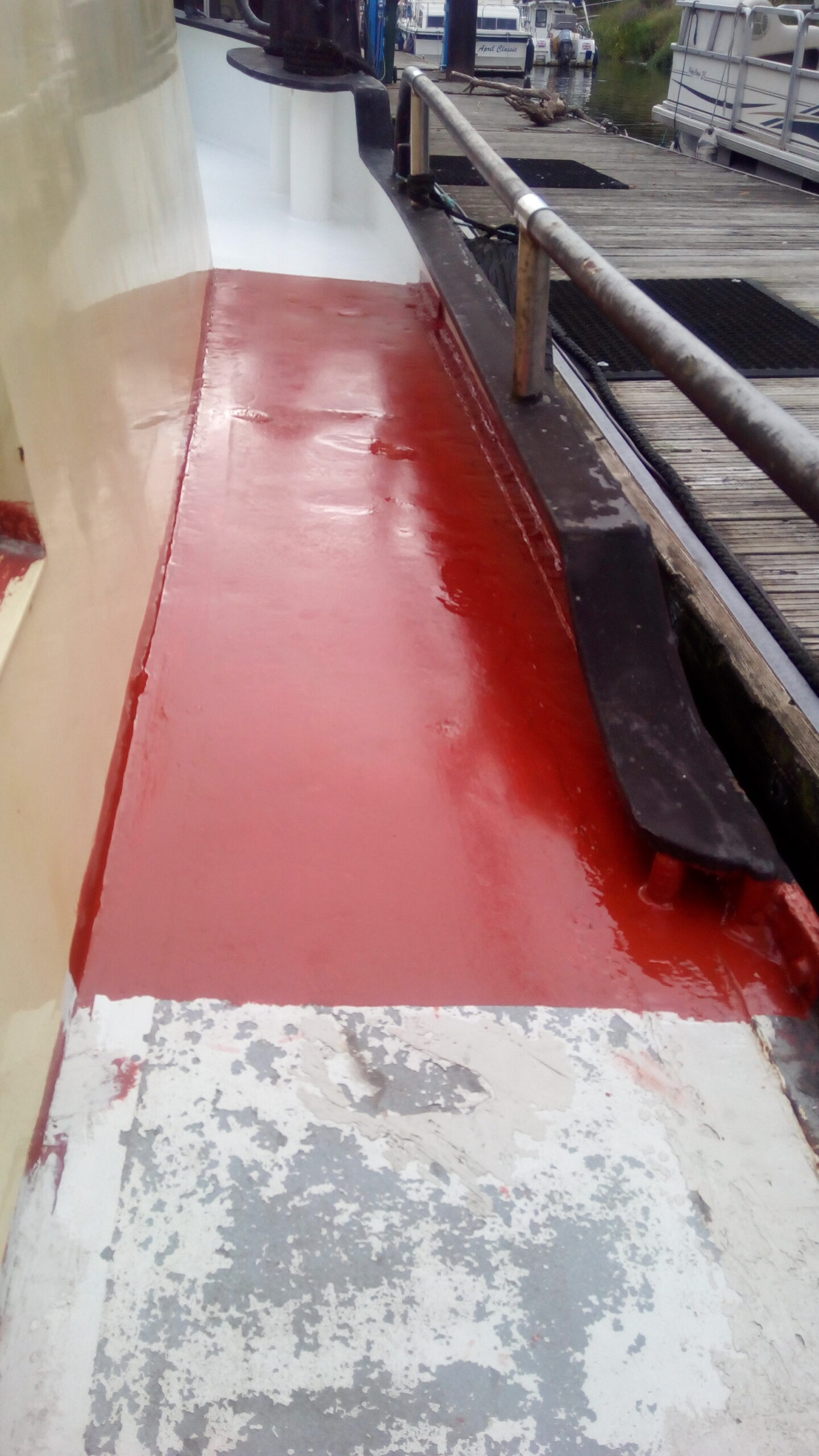 Sarah J Petchell barge with CIP and Owatrol Oil